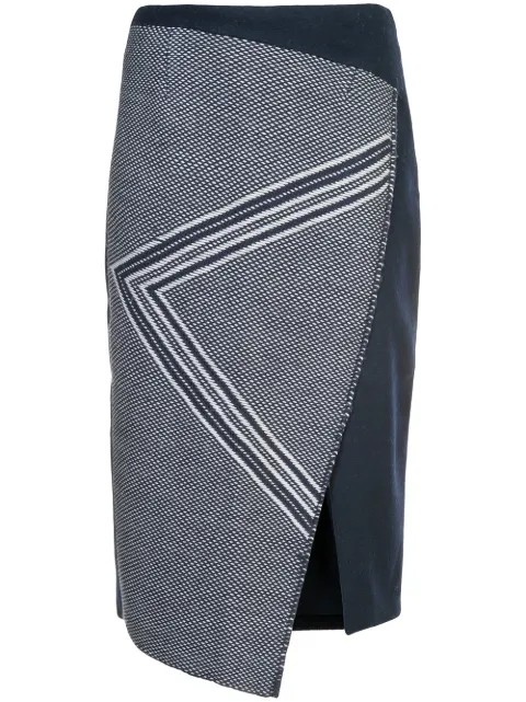 VOZ asymmetric pattern skirt Blue VB07