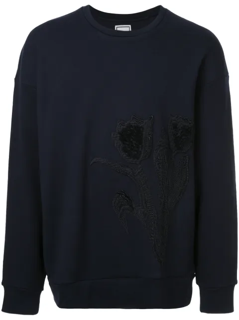 Wooyoungmi embroidered flower jumper Blue W173TS12740N