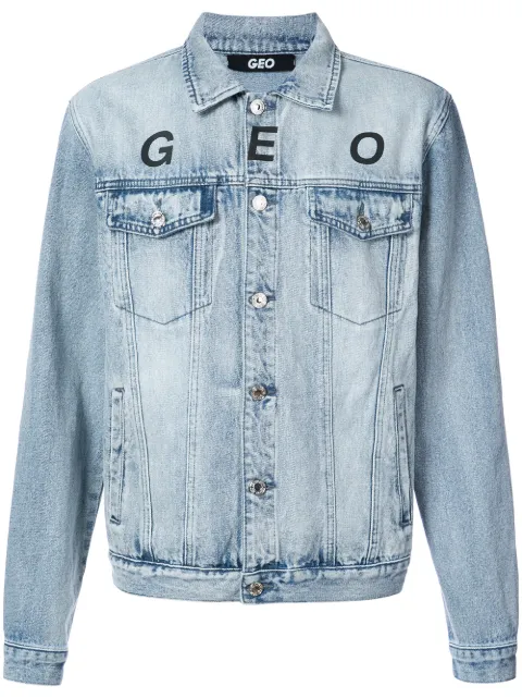 Geo Globe marble denim jacket Blue GEOMARBLEDENIM