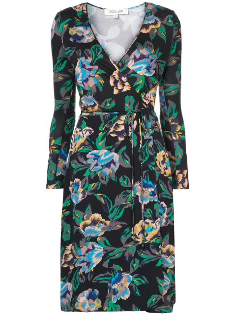 DVF Diane von Furstenberg floral wrap dress Black 10903DVF