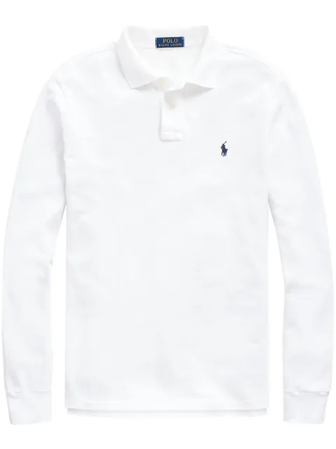 Polo Ralph Lauren logo embroidered long-sleeve polo shirt White 710680790001