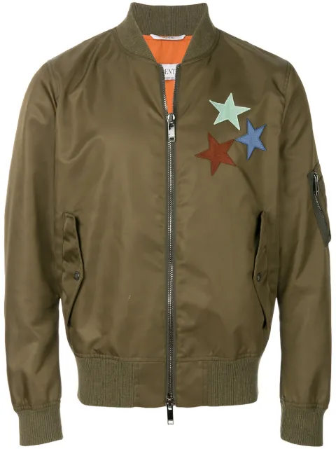 Valentino Garavani patchwork bomber jacket Green VCI1614NK