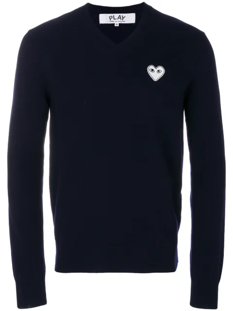 Comme Des Garçons Play v-neck jumper Blue P1N060051
