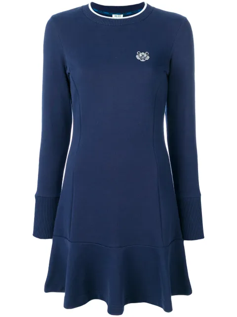 Kenzo Tiger patch dress Blue F762RO814952