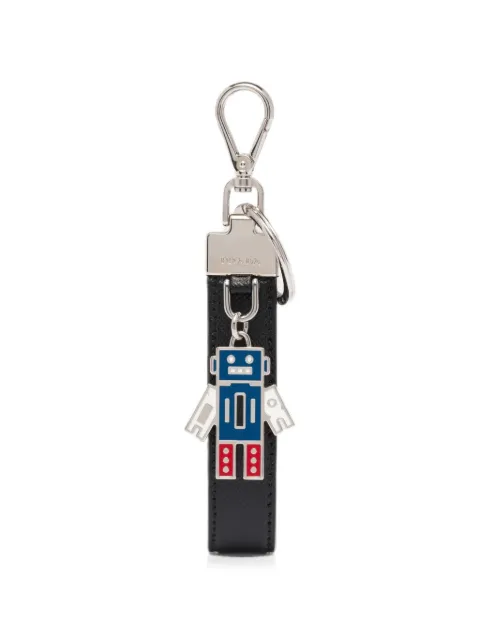 Prada triangle-logo leather keychain Black 2PP040053