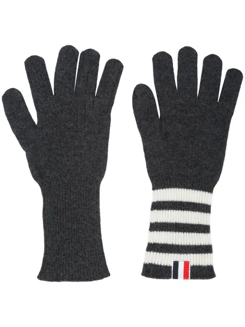 Thom Browne 4-bar cashmere gloves Grey MKG003A00011025