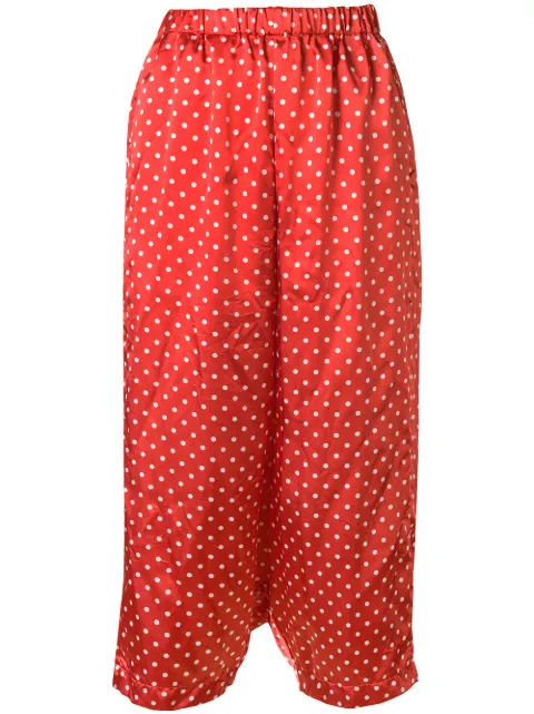 Comme Des Garçons Pre-Owned 2005 polka-dot Bermuda trousers Red CDG848