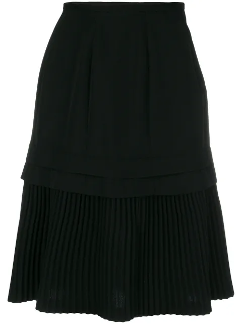 Comme Des Garçons Pre-Owned layered pleated skirt Black CDG280A
