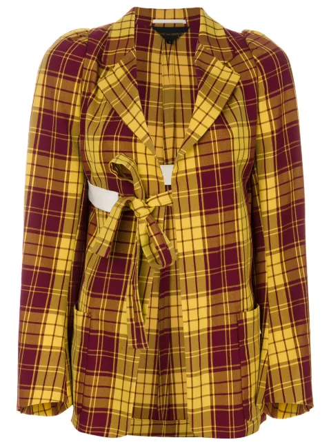 Comme Des Garçons Pre-Owned tartan tied-up blazer Multicolour CDG336A