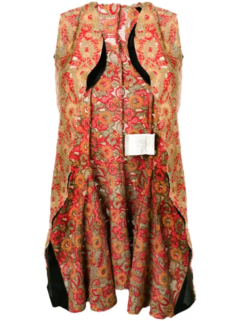 Comme Des Garçons Pre-Owned 2000s heavy embroidery sleeveless jacket Neutrals CDG832