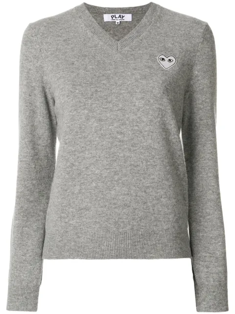 Comme Des Garçons Play V-neck pullover Grey P1N063