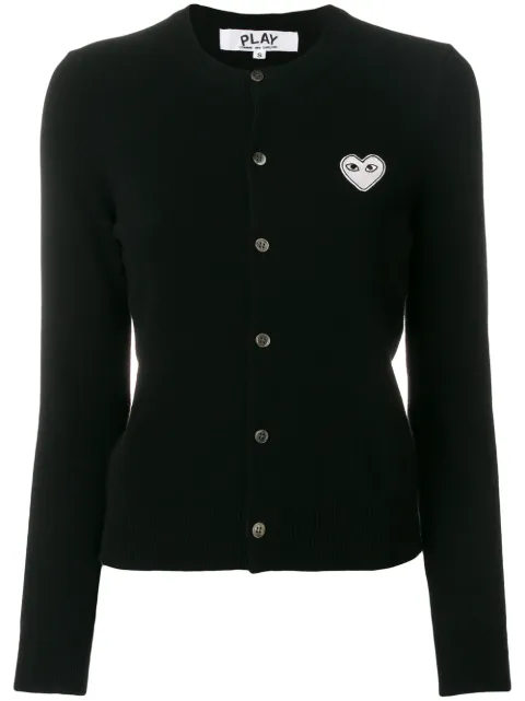 Comme Des Garçons Play heart logo cardigan Black P1N061