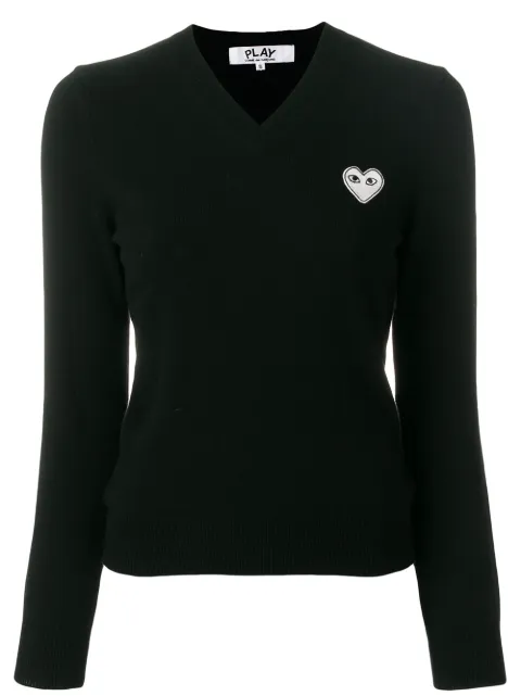 Comme Des Garçons Play V-neck heart-logo sweater Black P1N059