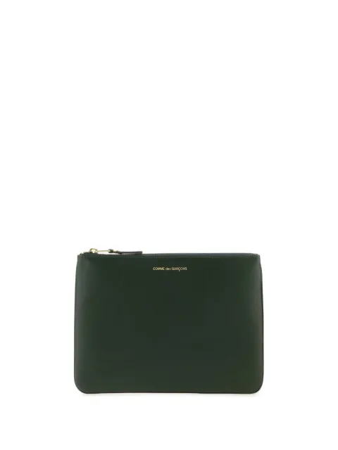 Comme Des Garçons Wallet logo-print leather pouch Green SA5100