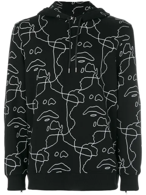 Neil Barrett Siouxsie printed hoodie Black BJS309AF514P