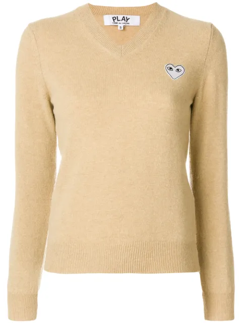 Comme Des Garçons Play V-neck jumper Neutrals P1N063