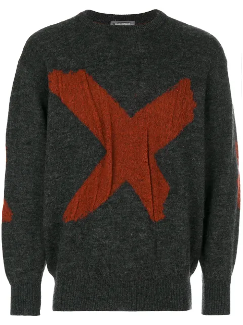Issey Miyake Pre-Owned x intarsia jumper Grey MIY141