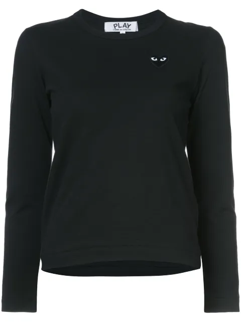 Comme Des Garçons Play heart embellished top Black P1T119