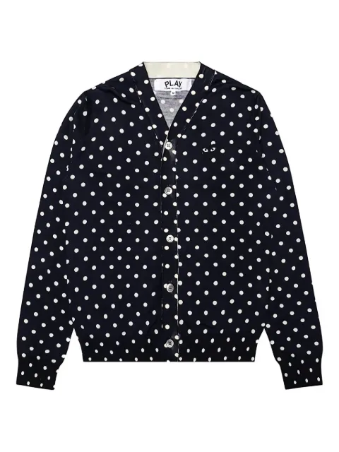 Comme Des Garçons Play polka dot cardigan Blue P1N038