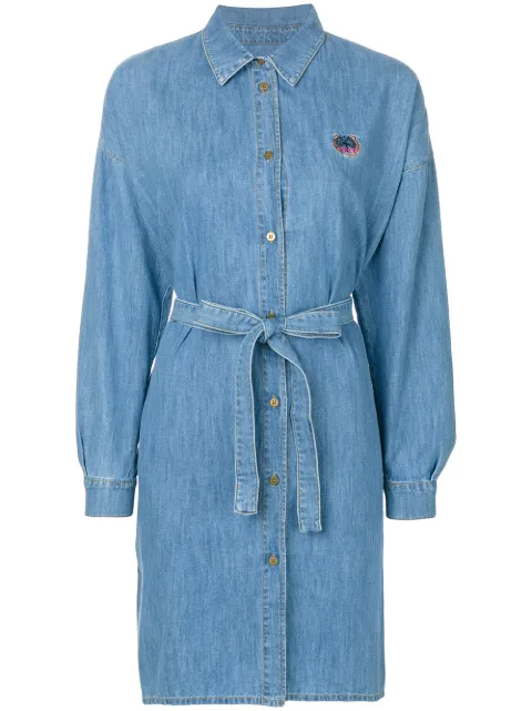 Kenzo Tiger shirt dress Blue F762RO2276FM