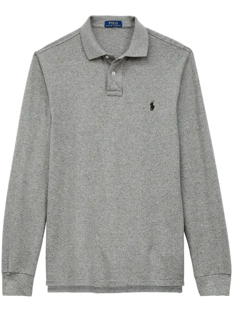 Polo Ralph Lauren logo embroidered long-sleeve polo shirt Grey 710680790003