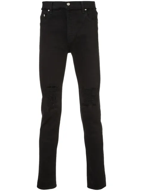 Christian Dada distressed slim-fit jeans Black CDM17W0602