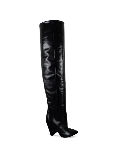 Saint Laurent Niki leather thigh boots Black 4927680AR00