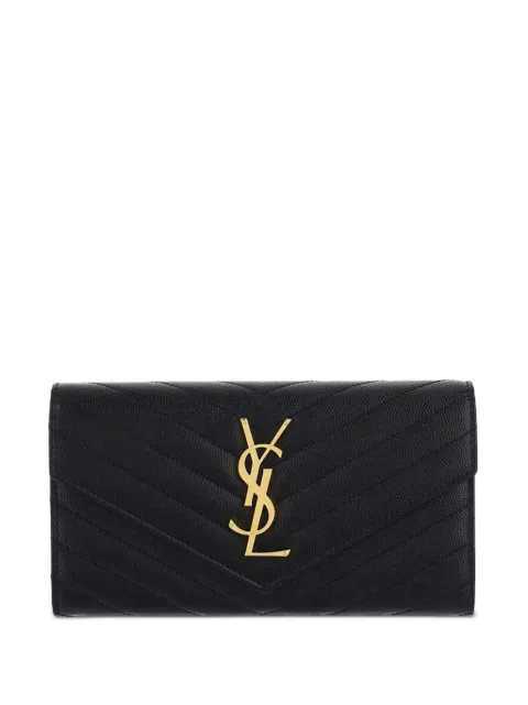 Saint Laurent large Cassandre matelassé flap wallet Black 372264BOW01