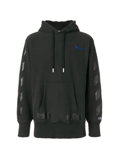 Off-White x Champions logo-embroidered hoodie Black OMBB027S18875050