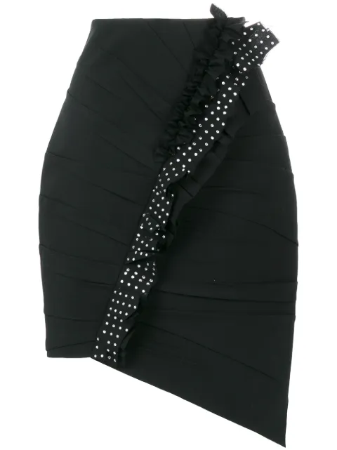 Saint Laurent asymmetrical mini skirt Black 492055Y239W