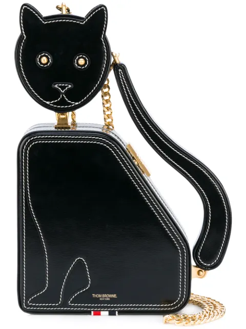Thom Browne CAT ICON CALFSKIN CLUTCH BAG Black FAP049A00003