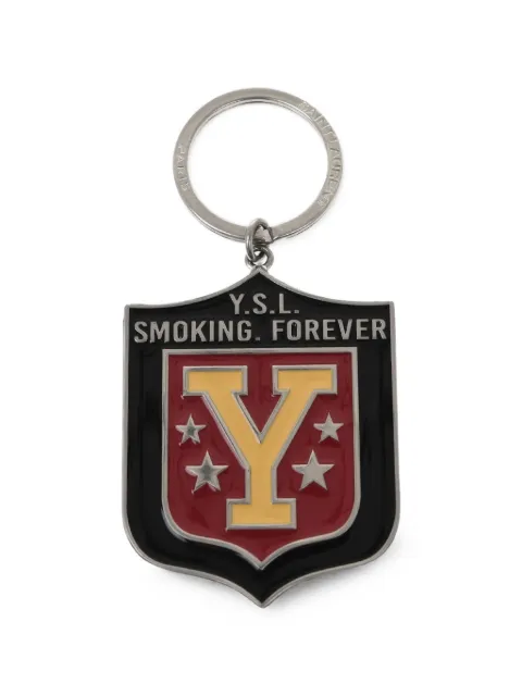 Saint Laurent YSL shield keyring Black 485532J163E