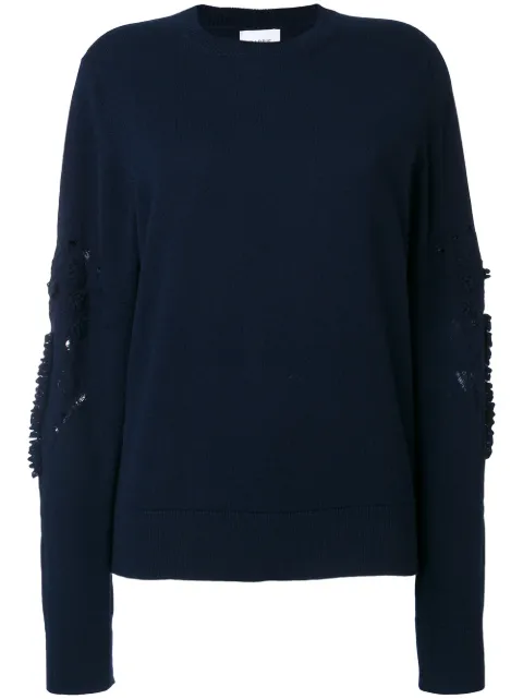 Barrie Romantic Timeless cashmere round neck pullover Blue A00C15309