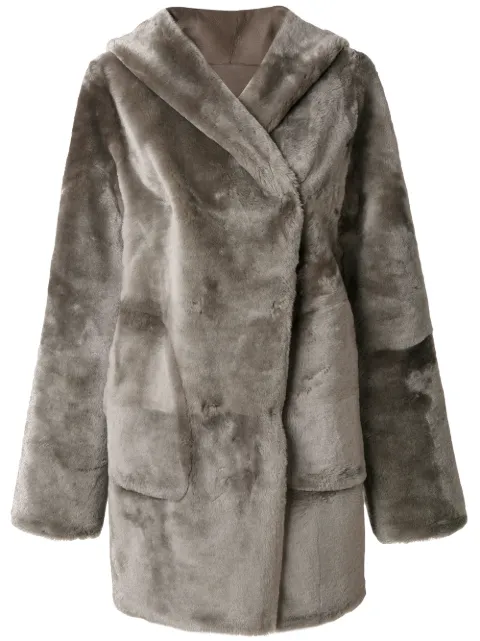 Sylvie Schimmel hooded coat Grey CORTINATEDDY