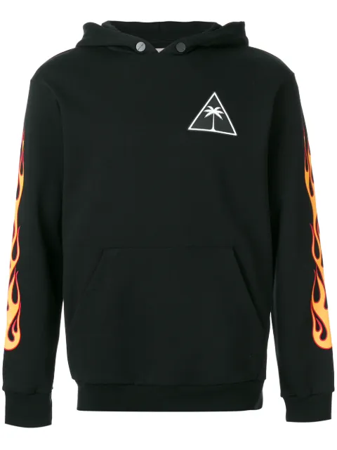 Palm Angels flames print hoodie Black PMBB003F170870661088