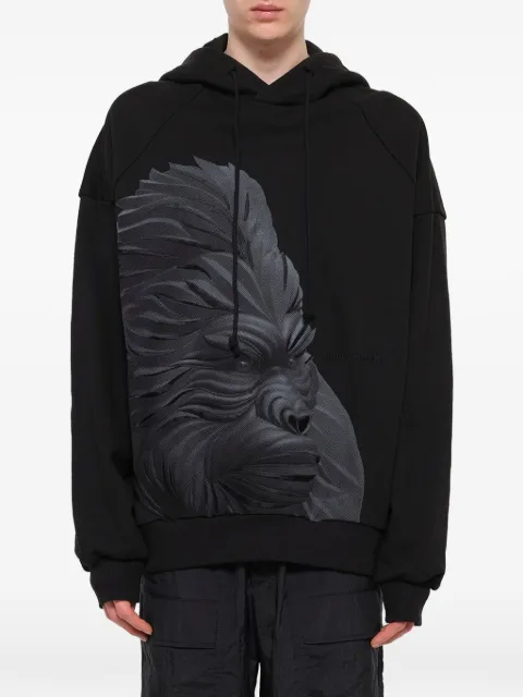 Juun.J x Shkret Maxim gorilla-print hoodie Black JC7841P385