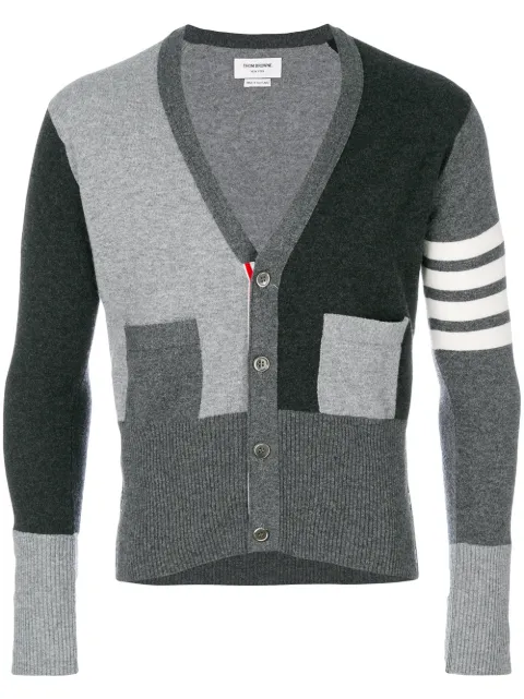 Thom Browne fitted waist v-neck cardigan Grey MKC001F00011