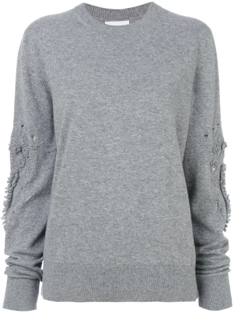 Barrie Romantic Timeless cashmere round neck pullover Grey A00C15309