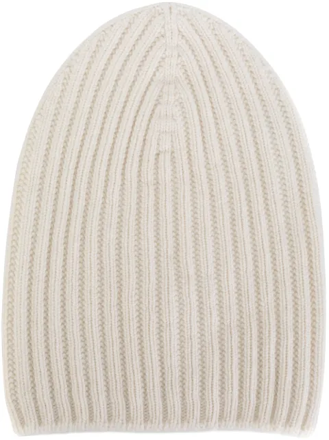 Barrie ribbed-knit cashmere beanie White A00C30831