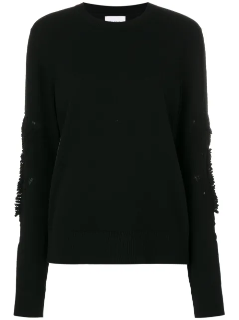 Barrie Romantic Timeless cashmere round neck pullover Black A00C15309