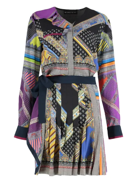 ETRO printed pleated dress Black 152125110