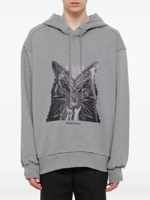 Juun.J wolf print hoodie Grey JC7841P353