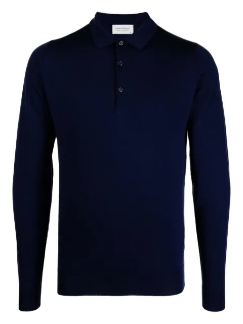 John Smedley merino wool polo shirt Blue BELPERSHIRTLS