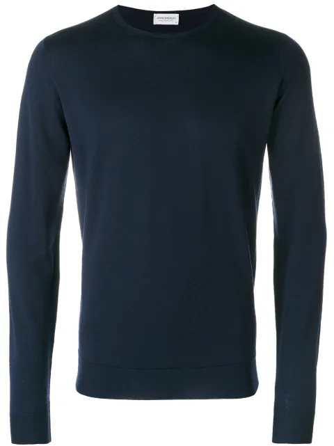 John Smedley crew-neck knit jumper Blue LUNDY