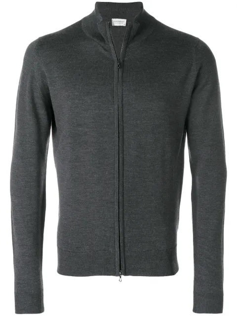John Smedley high neck zipped cardigan Grey CLAYGATE