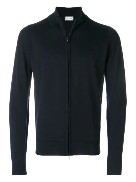 John Smedley high-neck zipped cardigan Blue CLAYGATEMIDNIGHT