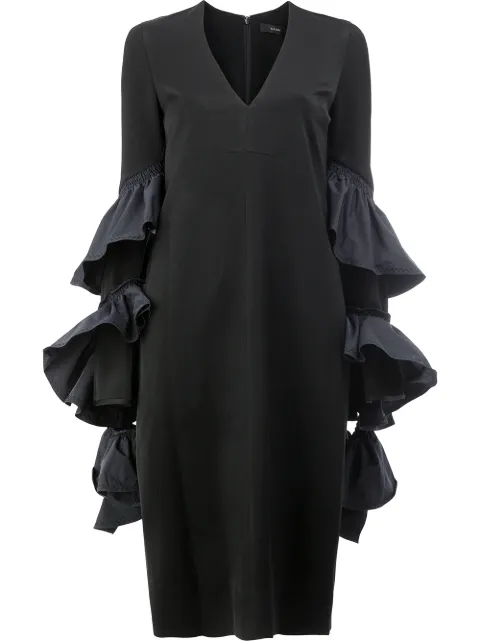 Ellery ruffle panel dress Black 7PD929CRSNAVY