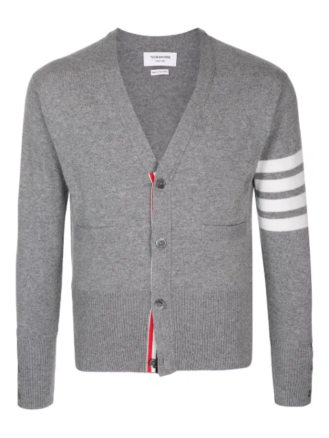 Thom Browne classic cashmere 4-Bar V-neck cardigan Grey MKC001A00011