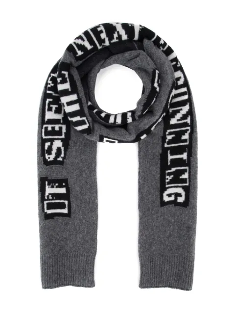 Valentino Garavani slogan-embroidered scarf Grey UET014REI