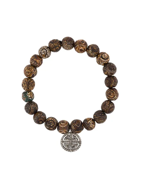 Monan beaded diamond charm bracelet Brown BLY0011